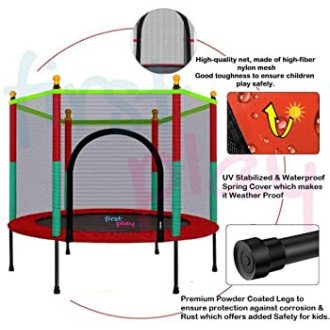 TOYS Kids Trampoline, Indoor Mini Trampoline for Kids with Enclosure Net Jumping Mat And Spring Cover Padding Indoor Outdoor Yard Trampolines Mat Max Weigh 440 Lbs