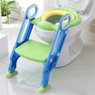 Potty Training Toilet Seat with Step Stool Ladder for Boys and Girls | Baby Toddler Kid Children Toilet Training Seat | Chair with Handles Padded Seat Non-Slip Wide Step