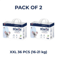 Aiwibi Australian Disposable Breathable Baby Diapers with Elastic Waistband – XXL36 pack of 2